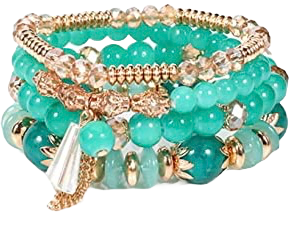 Teal Crystal Charm bracelet