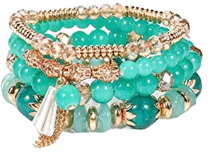 Teal Crystal Charm bracelet