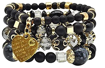 Blk/Cream Fashion Charm Bracelets