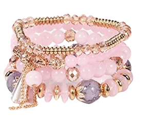 Pink Crystal charm bracelet