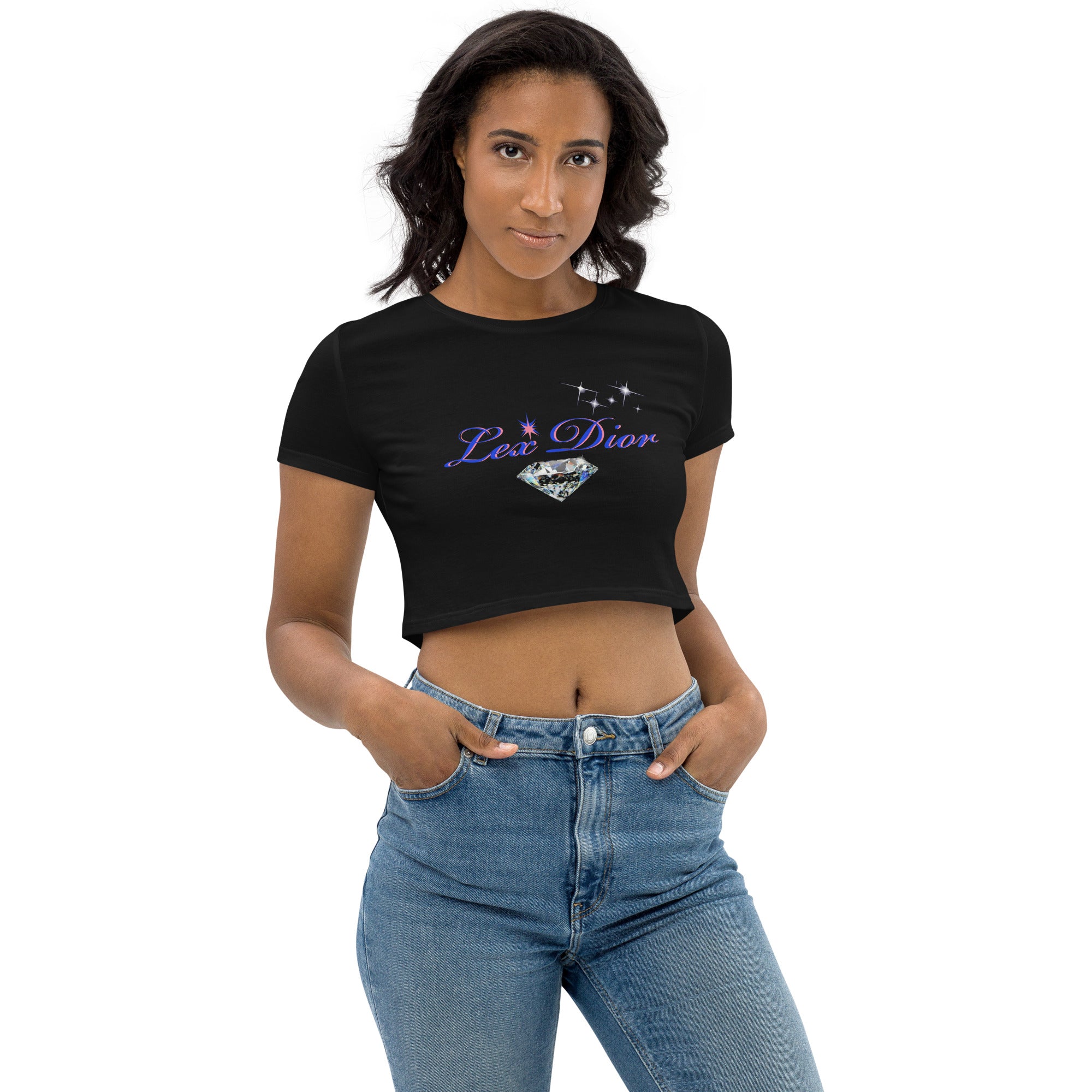 Blk Lex Dior Diamond Crop Top