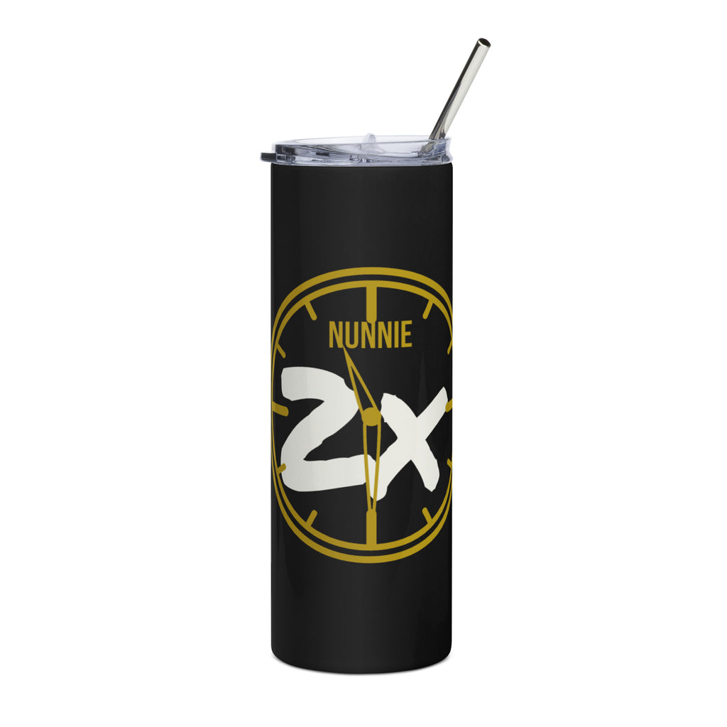 Nunnie 2x Stainless Steel Tumbler (Blk/Gld)