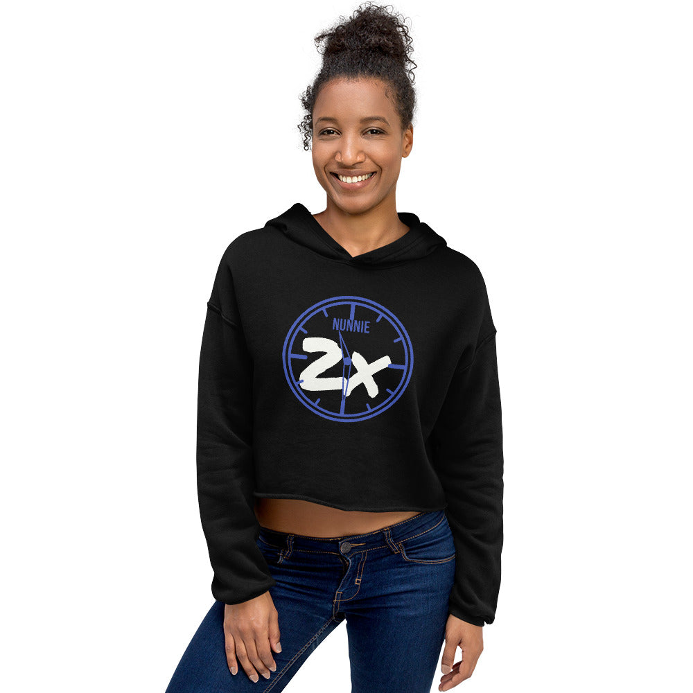 Blk/Blue Nunnie2x Crop Hoodie