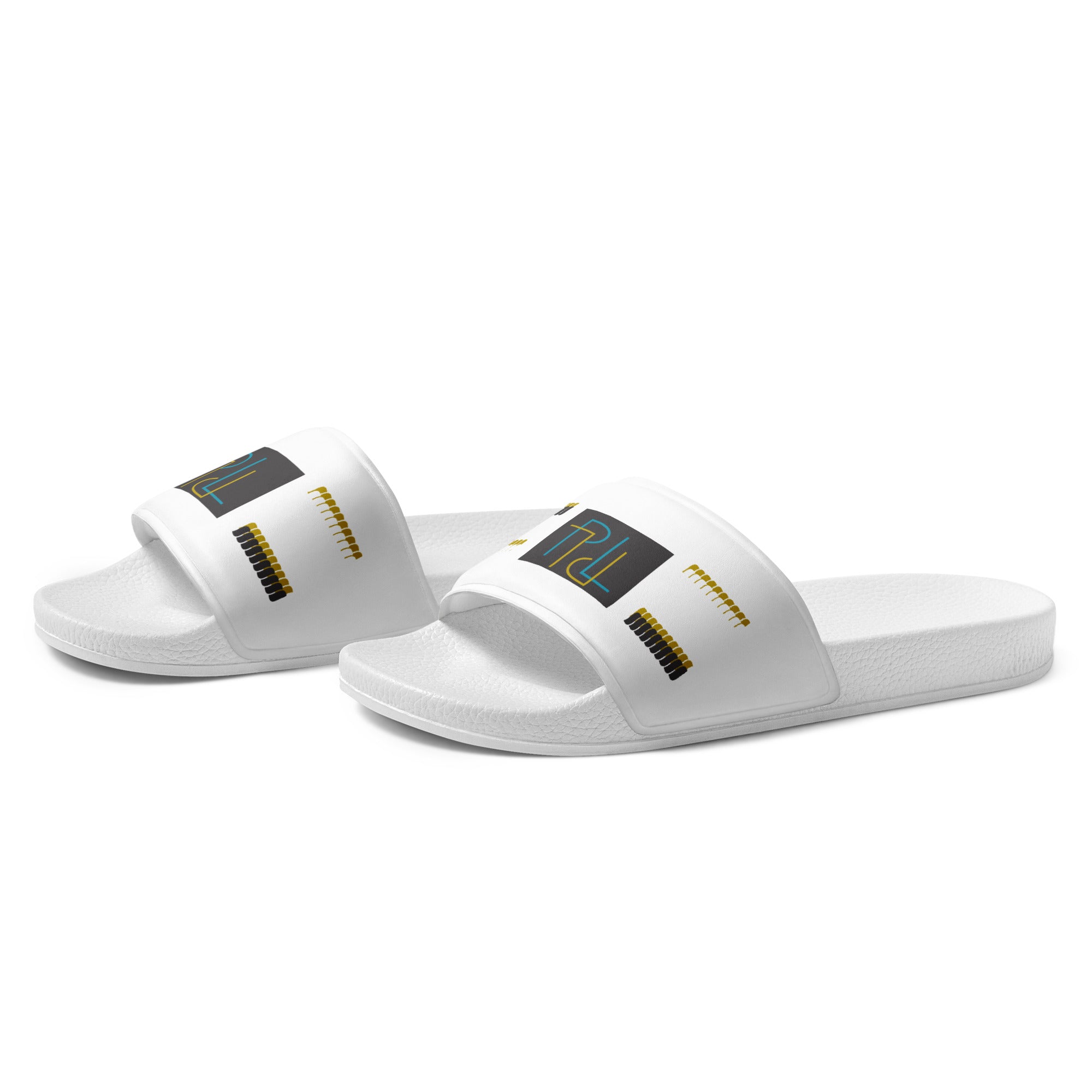 PL Brands Women's slides (wh/blue/gold)